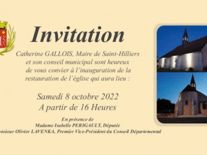 Invitation inauguration de la restauration de l'église
